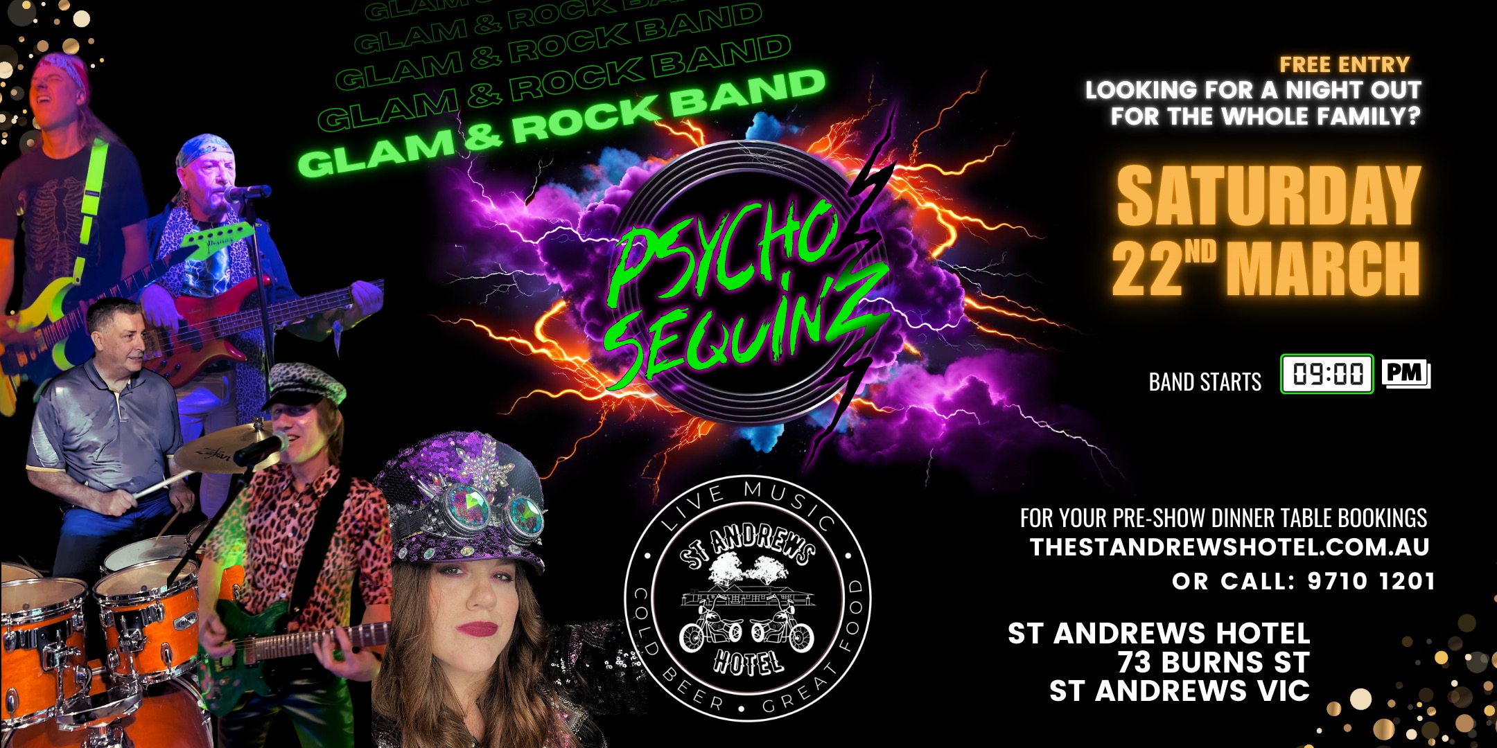 Psycho Sequinz Gig at St Andrews Hotel