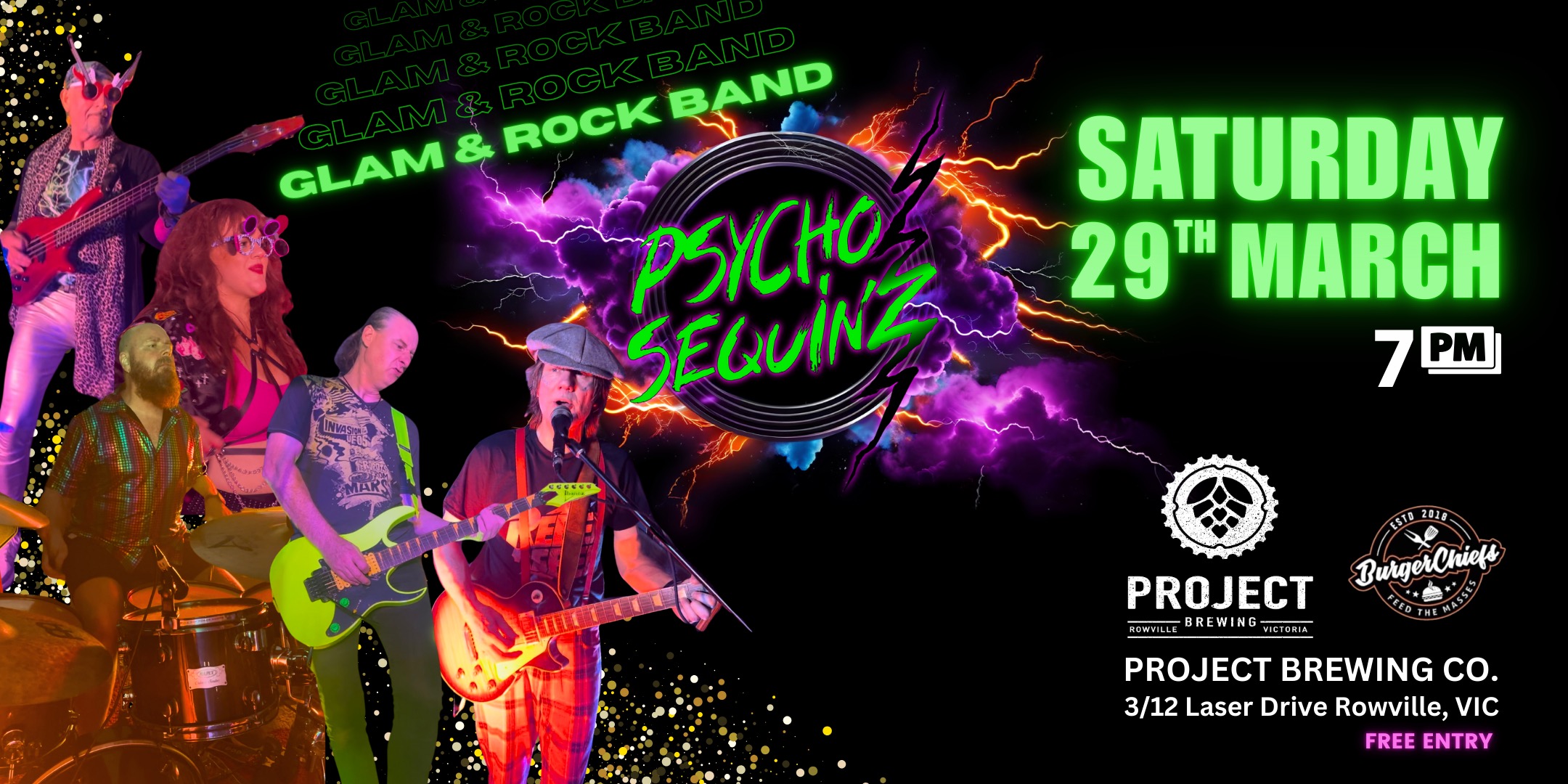 Psycho Sequinz Gig at Project Brewing Co